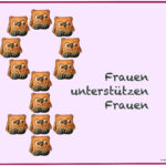 Rabattaktion zum Internationalen Frauentag, Grafik: viele Eulen bilden ein Frauenzeichen, Text: Frauen unterstützen Frauen