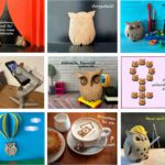 Grafik Screenshot mehrerer Eulenbilder aus bestehenden Beiträgen