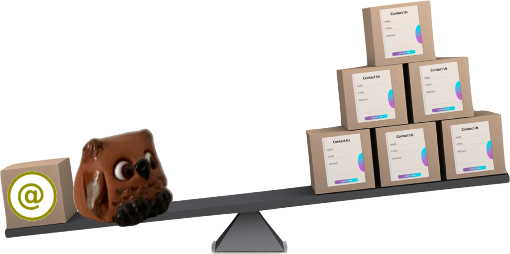 Kontaktformular vs. E-Mail-Adresse: Eule sitzt auf Waage zugunsten Mailadresse