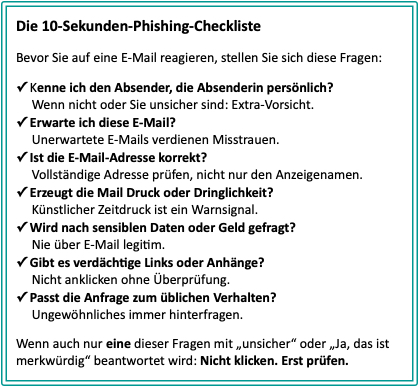 Phishing Mail Checkliste